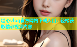 糖心vlog官方网站下载入口：轻松获取精彩视频内容