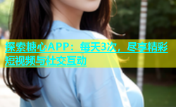 探索糖心APP：每天3次，尽享精彩短视频与社交互动