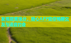 发现甜蜜缘分，糖心APP助你畅聊交友与语音约会