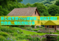 糖心成年版vlog破解版：解锁无限创作自由，轻松剪辑分享